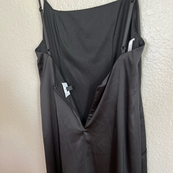 NWOT Black Satin Backless Mermaid Maxi Dress - Picture 7 of 9